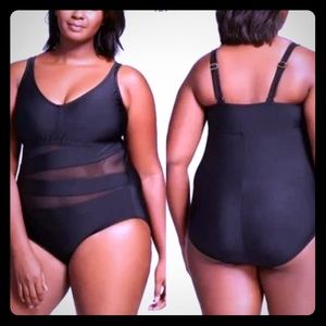 Ava & Viv Mesh Cutout One Piece